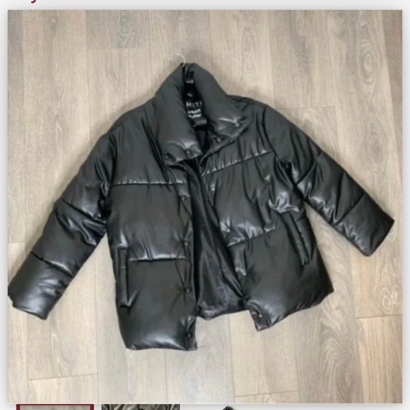 dynamite ladies vegan leather city puffer. size medium - Picture 6 of 6